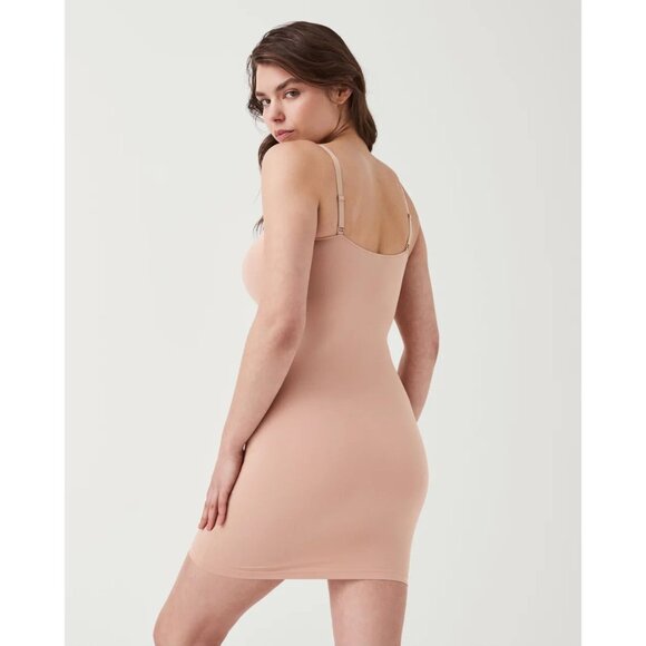 SPANX Natural Nude Socialight Smoothing Slip Cami Dress, Size M - Picture 3 of 13